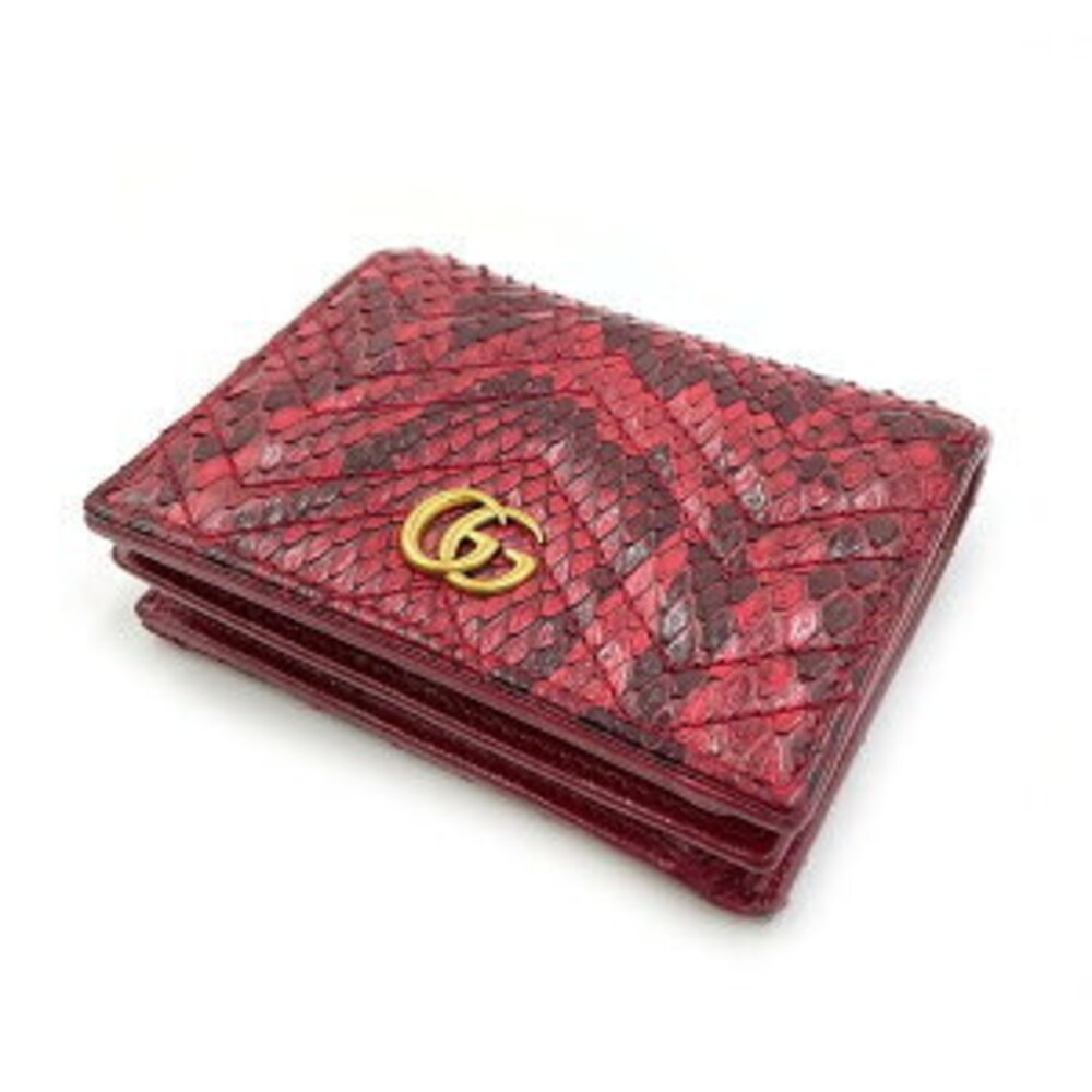 Gucci Python Compact Wallet Leather Red - image 4